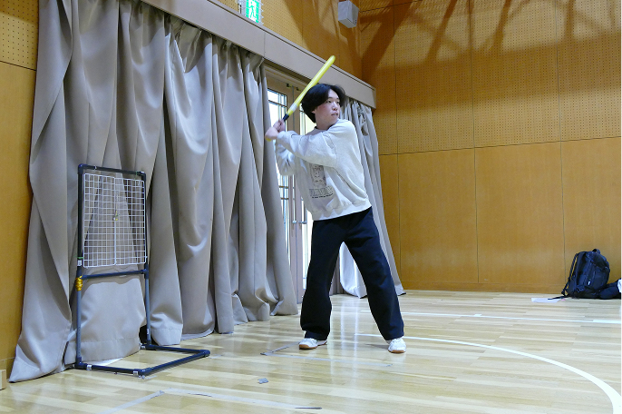 ウィッフルボールサークルのバッティング練習